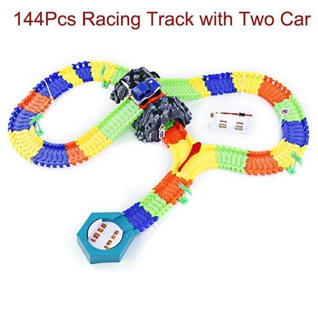 Kids Car Racing Track-144pcs 2 Car-by-Toys Suited
