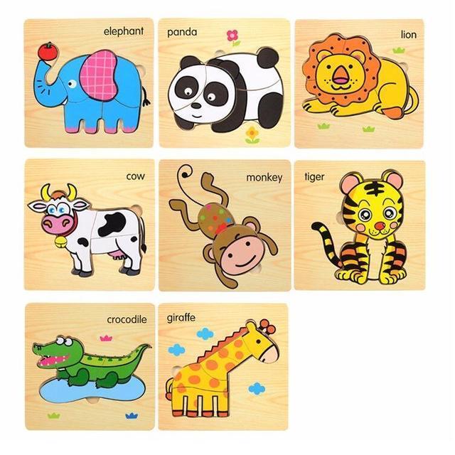 Wooden Jigsaw Cartoon Puzzle-Animal-by-Toys Suited