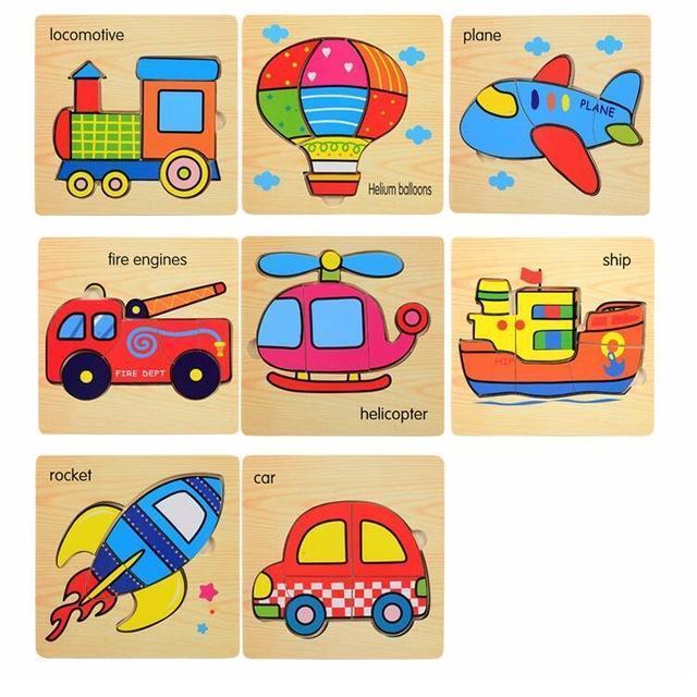 Wooden Jigsaw Cartoon Puzzle-Vehicle-by-Toys Suited